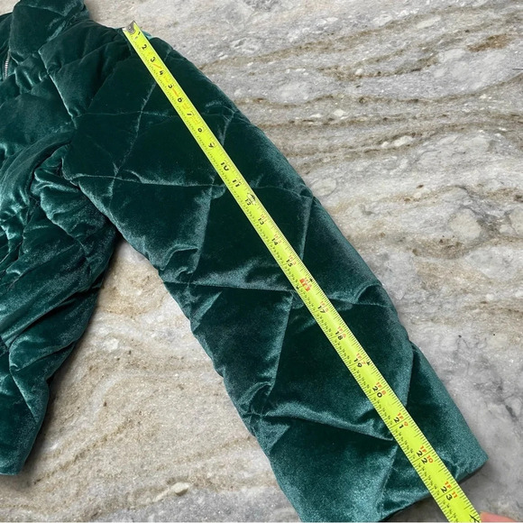 Jason Wu Quilted Puffer Jacket Emerald Green Velvet Soft Women's Small - Picture 7 of 11